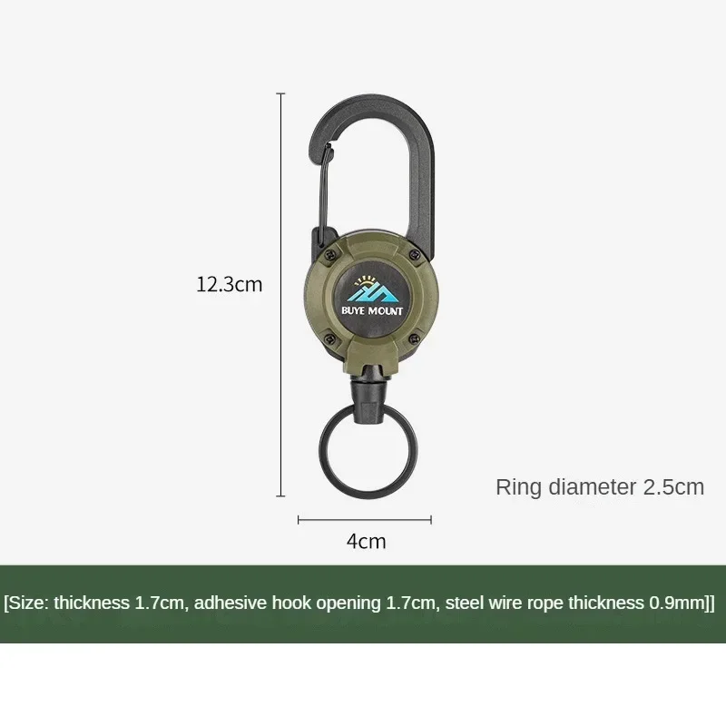 Heavy Duty Retractable Pull Badges ID Reel Carabiner Key Chain Steel Wire Rope Buckle Key Holder Outdoor Keychain Tools Heavy Duty Retractable Pull Badges ID Reel Carabiner Key Chain Steel Wire Rope Buckle Key Holder Outdoor Keychain Tools