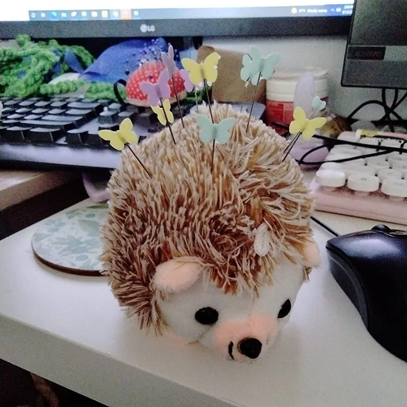 Hedgehog Pin Cushion with 100 Colorful Sewing Pins Hedgehog Pin Cushion with 100 Colorful Sewing Pins
