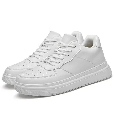 Height Increasing Shoes for Men 10cm Invisible Elevator Sneakers White Leathe Sport Zapatillas De Hombre Big Size 46