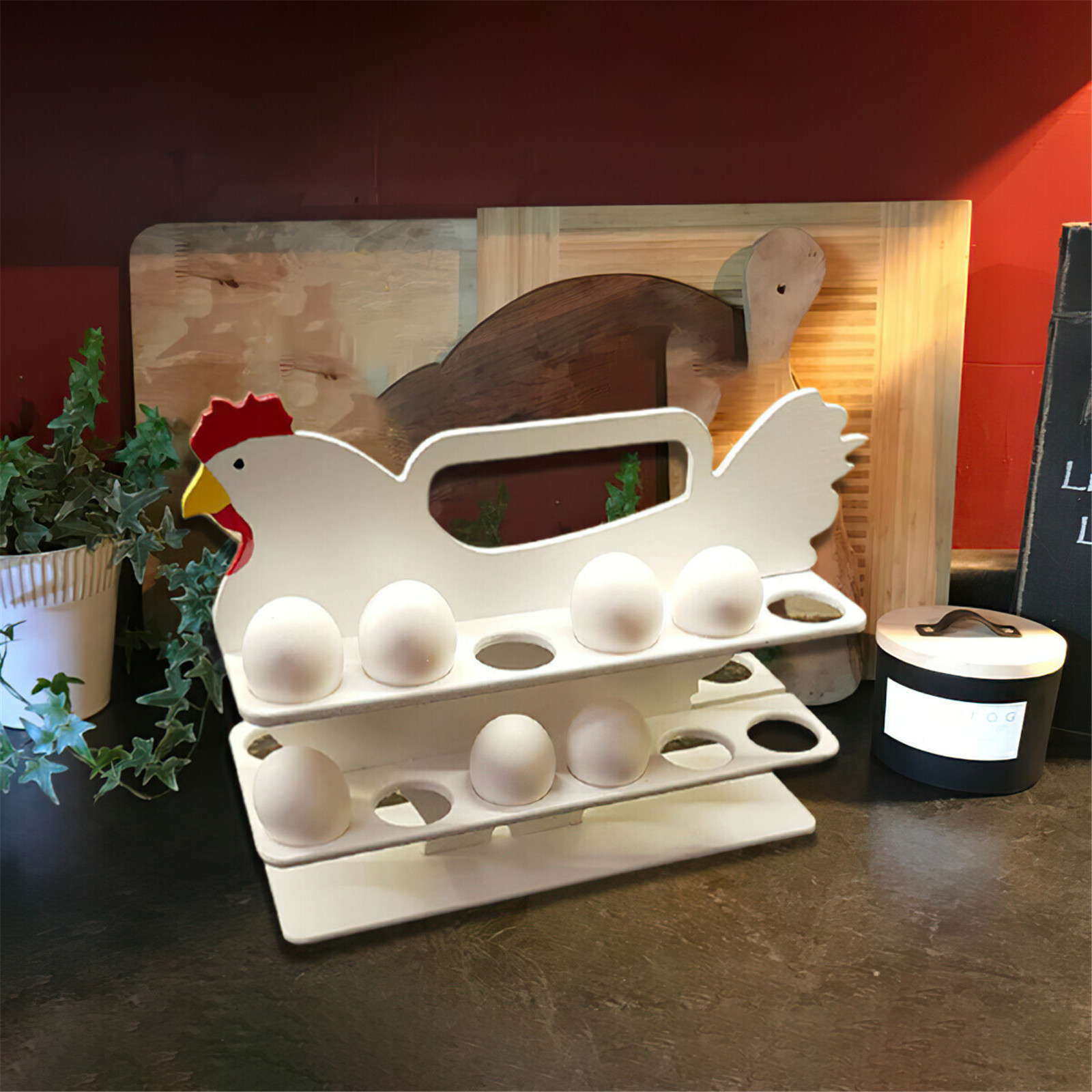 Hen Shaped Wooden Egg Rack Hen Shaped Wooden Egg Rack