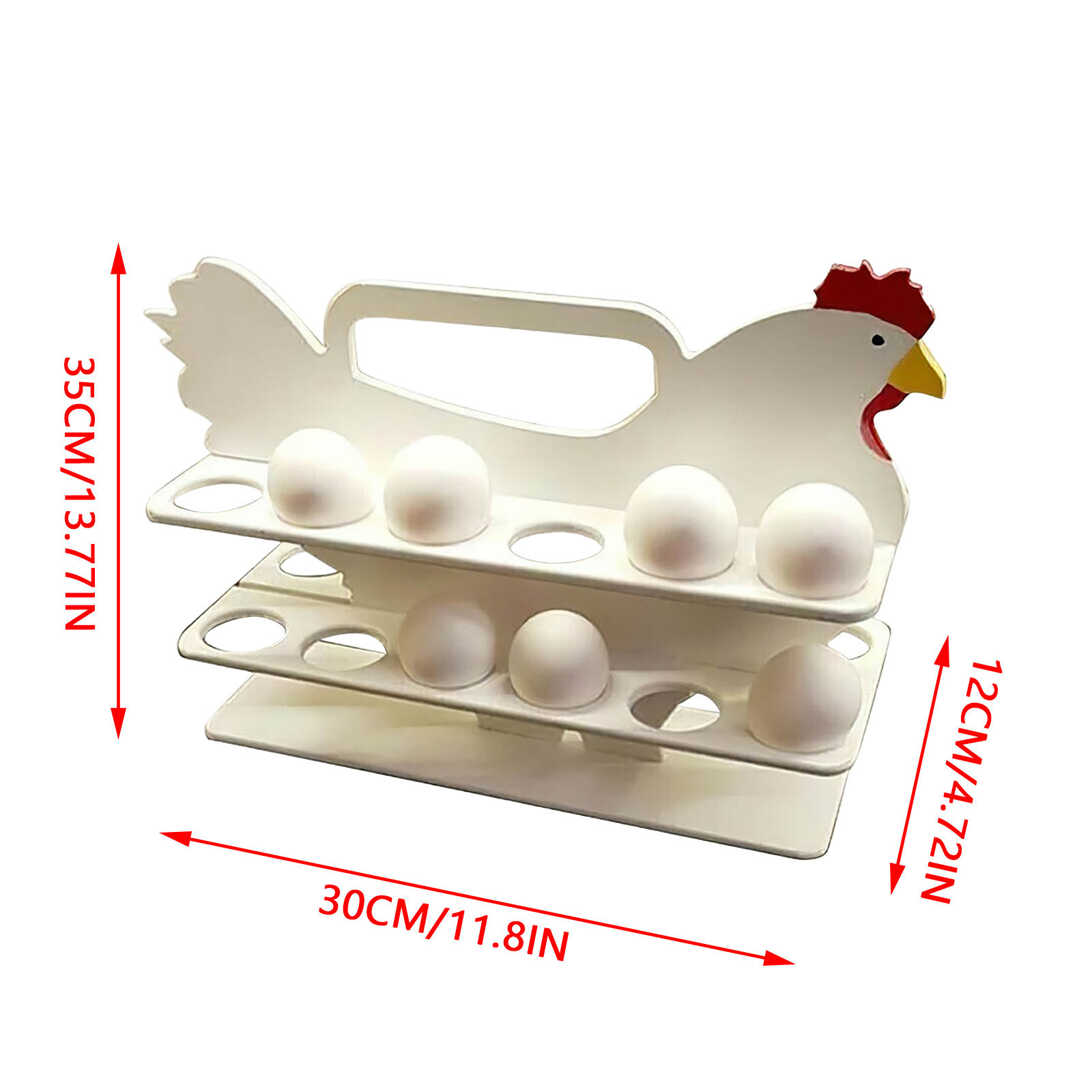 Hen Shaped Wooden Egg Rack
