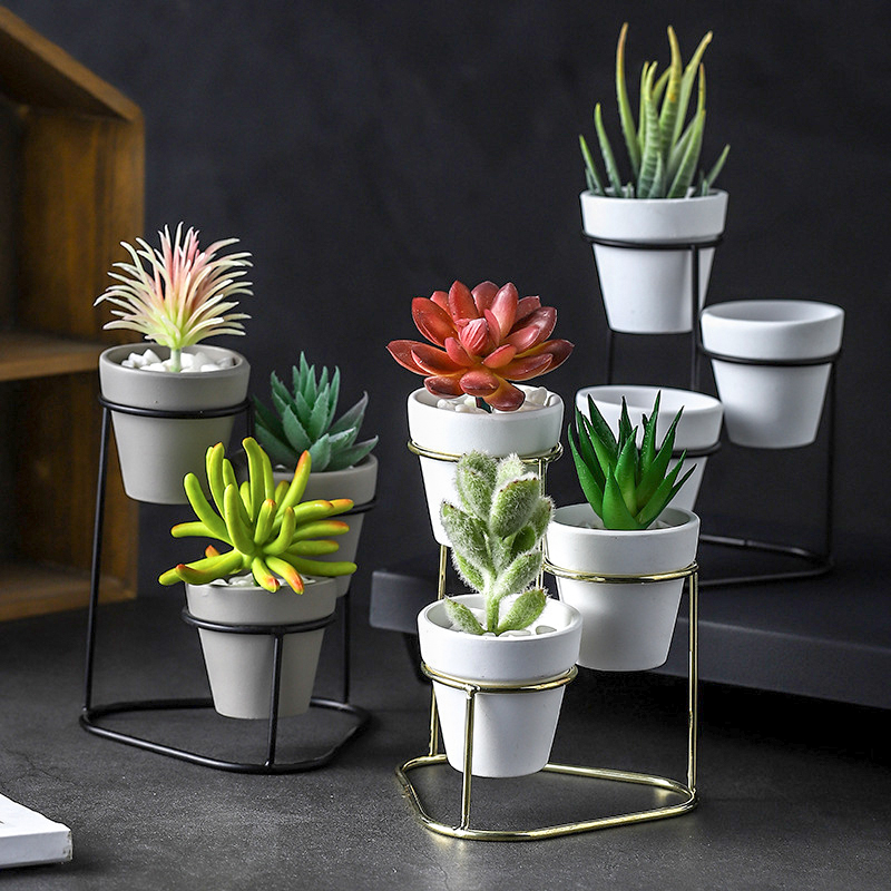 Herb Pots 3-in-1 with Metal Stand Herb Pots 3-in-1 with Metal Stand