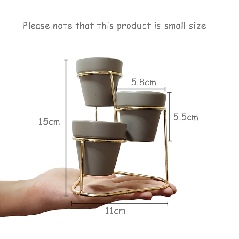 Herb Pots 3-in-1 with Metal Stand Herb Pots 3-in-1 with Metal Stand