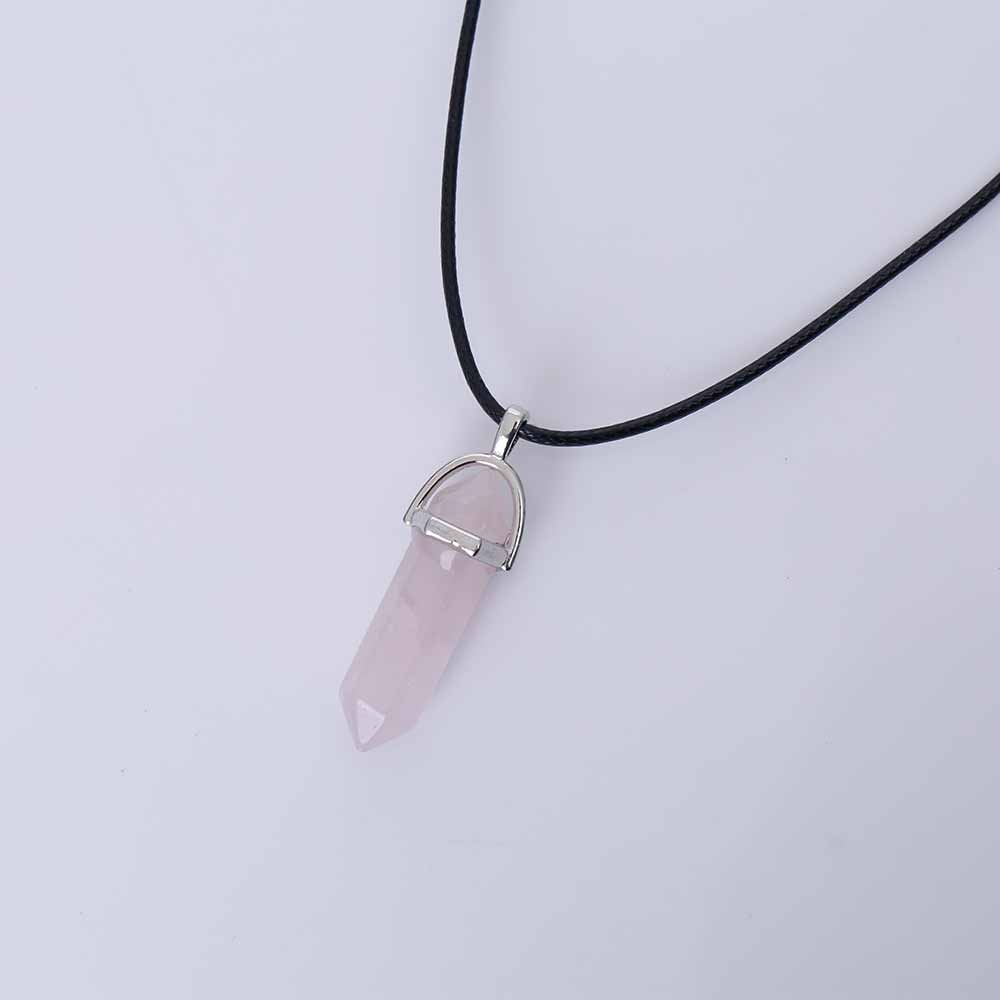 Hexagon Shape Natural Stone Necklace Hexagon Shape Natural Stone Necklace