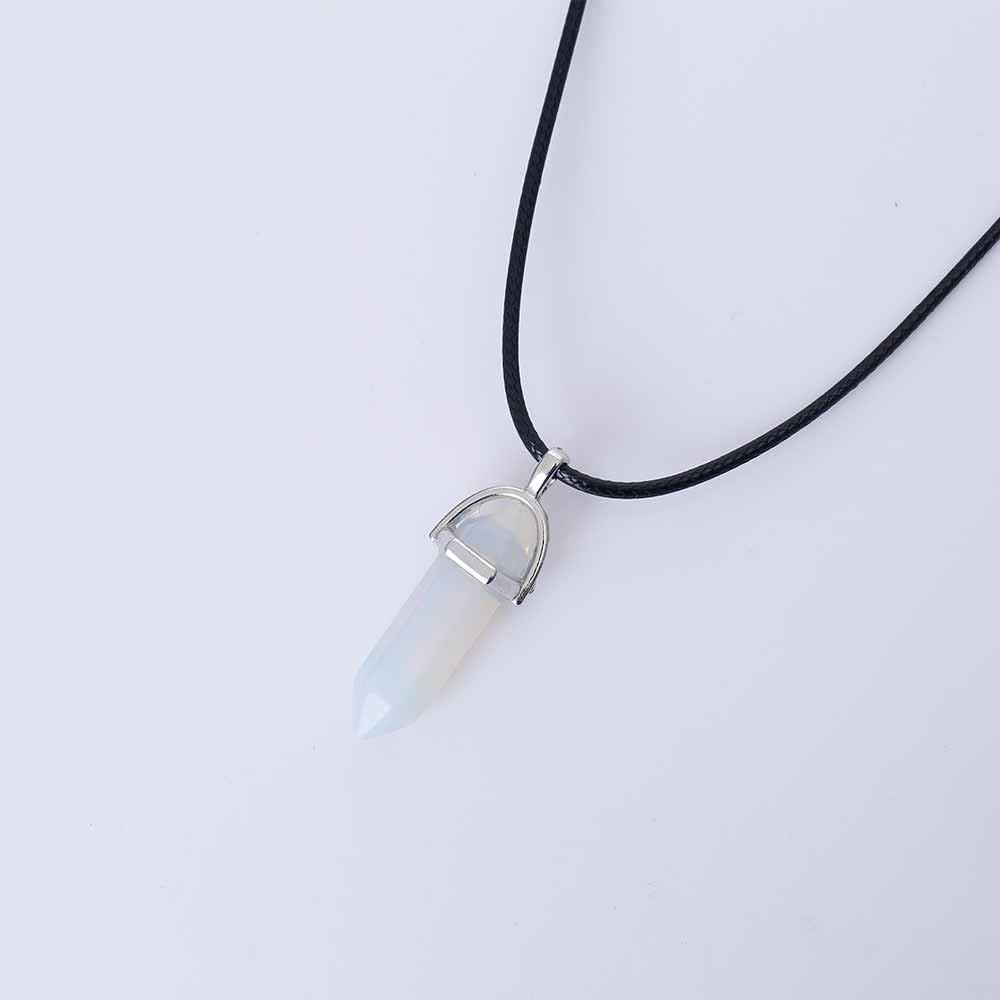 Hexagon Shape Natural Stone Necklace Hexagon Shape Natural Stone Necklace
