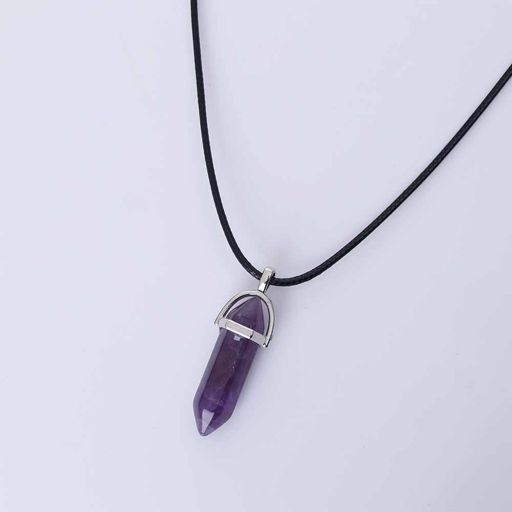 Hexagon Shape Natural Stone Necklace Hexagon Shape Natural Stone Necklace