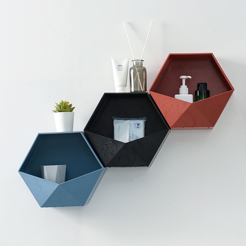 Hexagon Wall Shelf Self-Adhesive Wall Decor Hexagon Wall Shelf Self-Adhesive Wall Decor