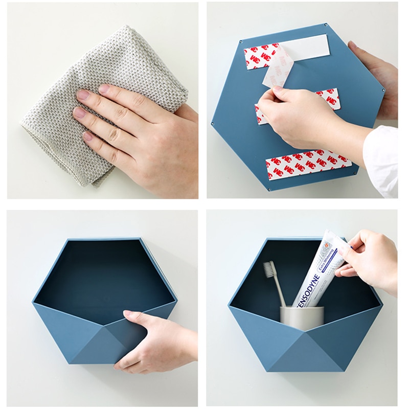 Hexagon Wall Shelf Self-Adhesive Wall Decor Hexagon Wall Shelf Self-Adhesive Wall Decor