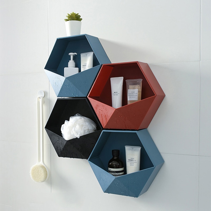 Hexagon Wall Shelf Self-Adhesive Wall Decor Hexagon Wall Shelf Self-Adhesive Wall Decor