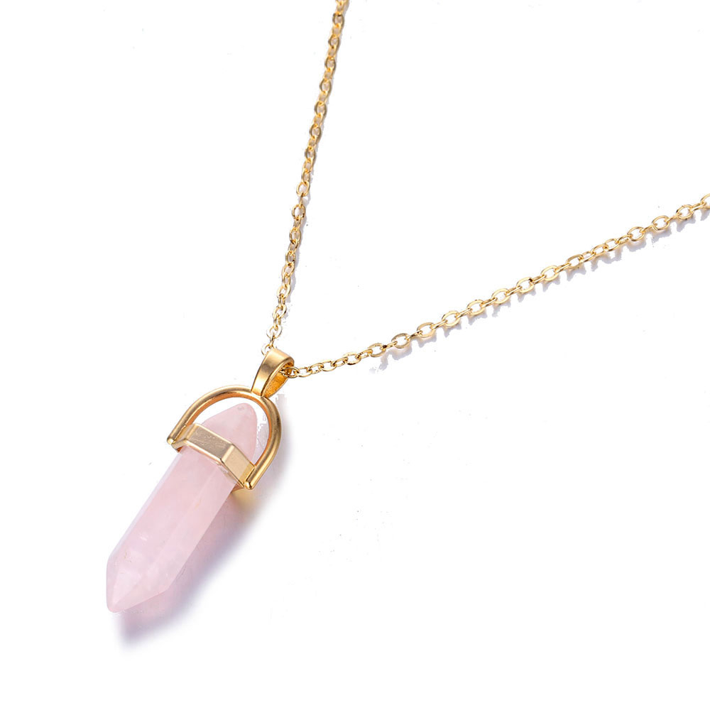 Hexagonal Natural Crystal Quartz Pendant Necklace Hexagonal Natural Crystal Quartz Pendant Necklace