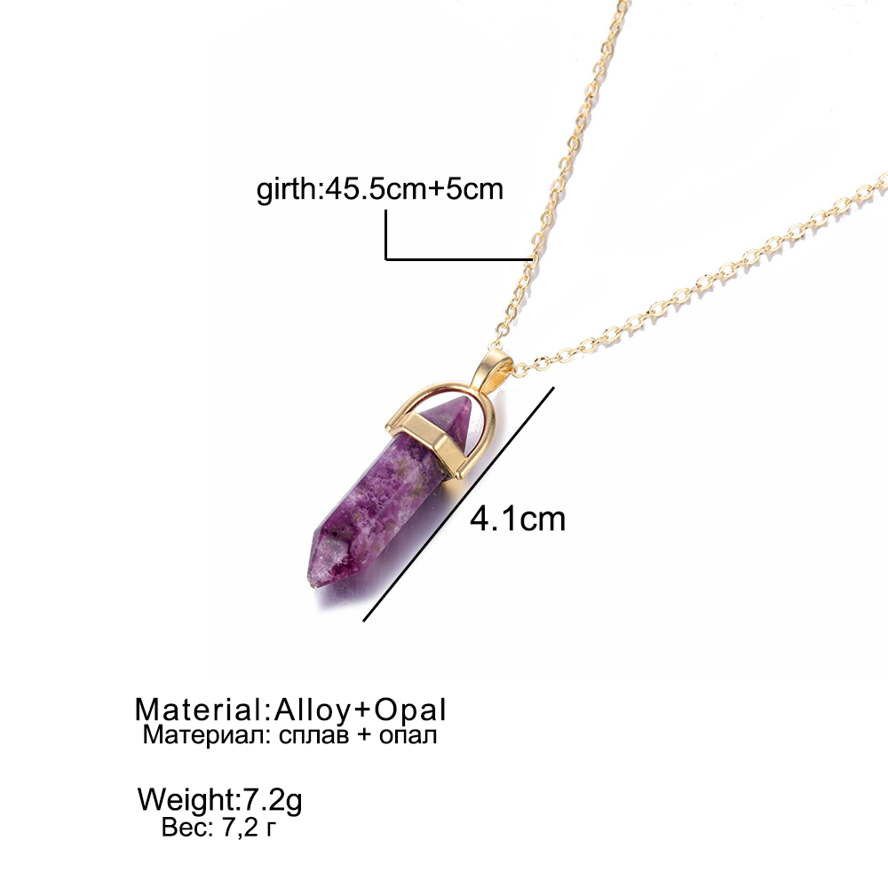Hexagonal Natural Crystal Quartz Pendant Necklace Hexagonal Natural Crystal Quartz Pendant Necklace
