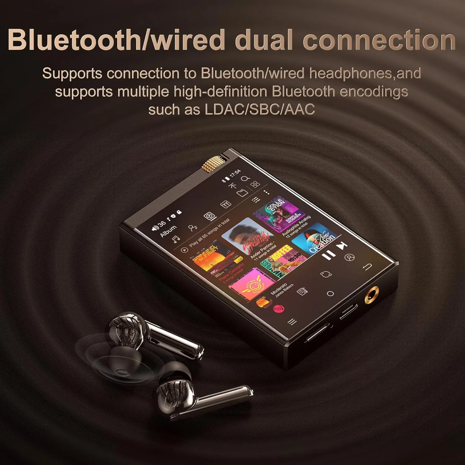 Hi-Fi MP3 Player with Bluetooth and WiFi, Oilsky Lossless DSD High-Resolution Digital Audio with 64GB Memory Card up to Hi-Fi MP3 Player with Bluetooth and WiFi, Oilsky Lossless DSD High-Resolution Digital Audio with 64GB Memory Card up to