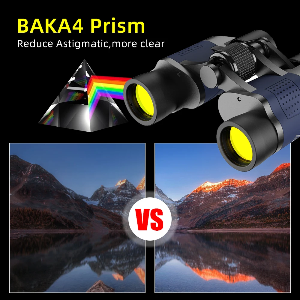 High Clarity Telescope 60X60 Binoculars 3000M Powerful Optical Lens Bak4 Prism Night Vision For Outdoor Hunting Sports
