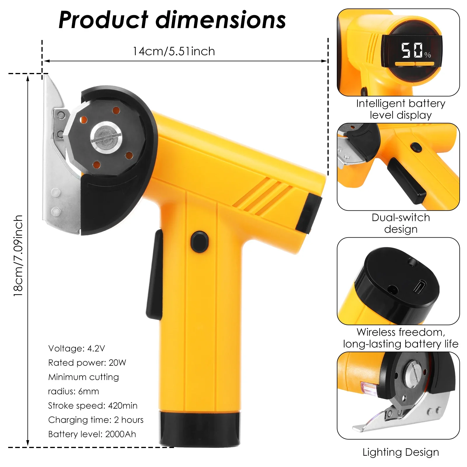 High Cutting Performance Cordless Electric Scissor Safety Protection Rechargeable Cardboard Box Cutter Lightweight High Cutting Performance Cordless Electric Scissor Safety Protection Rechargeable Cardboard Box Cutter Lightweight