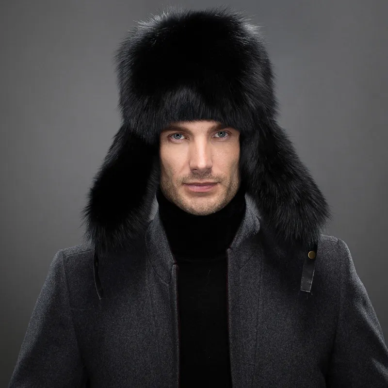 High-end Luxury Fur Hat Men's 100% Fur Hat Lei Feng Cap