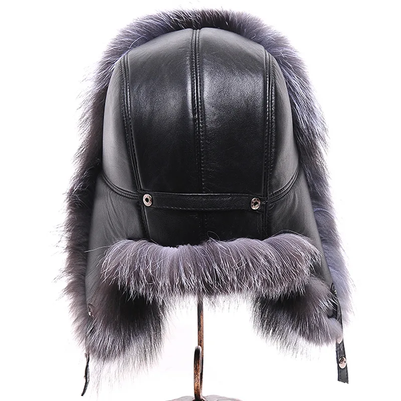 High-end Luxury Fur Hat Men's 100% Fur Hat Lei Feng Cap