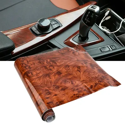 High Glossy Car Sticker Waterproof Car Internal Adhesive DIY Film Wood Grain Vinyl Decal Universal Auto Interior