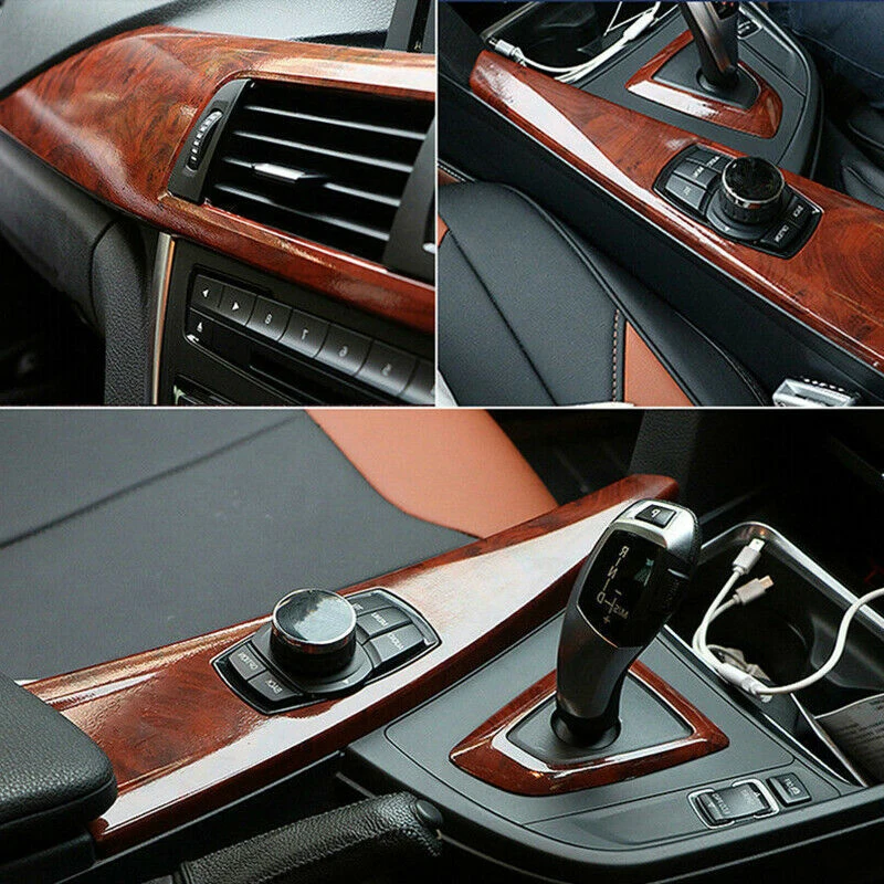 High Glossy Car Sticker Waterproof Car Internal Adhesive DIY Film Wood Grain Vinyl Decal Universal Auto Interior