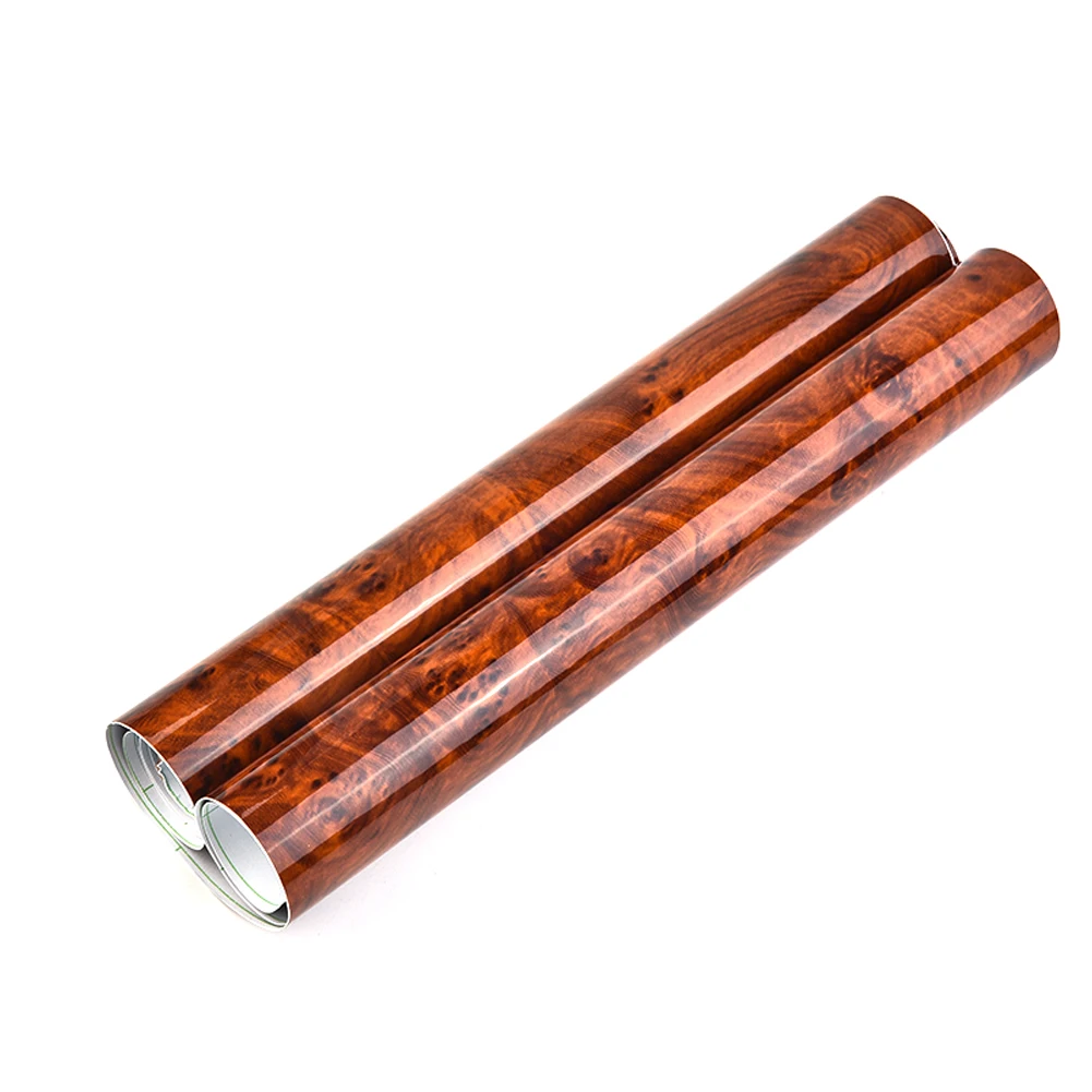 High Glossy Car Sticker Waterproof Car Internal Adhesive DIY Film Wood Grain Vinyl Decal Universal Auto Interior