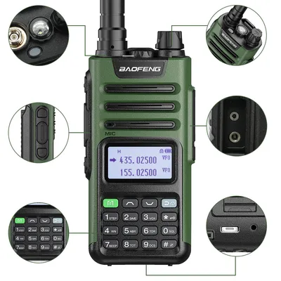 High Power Dual Band Walkie Talkie Type C Charger 16 KM Long Range UV13 Transceiver Ham Two Way Radio