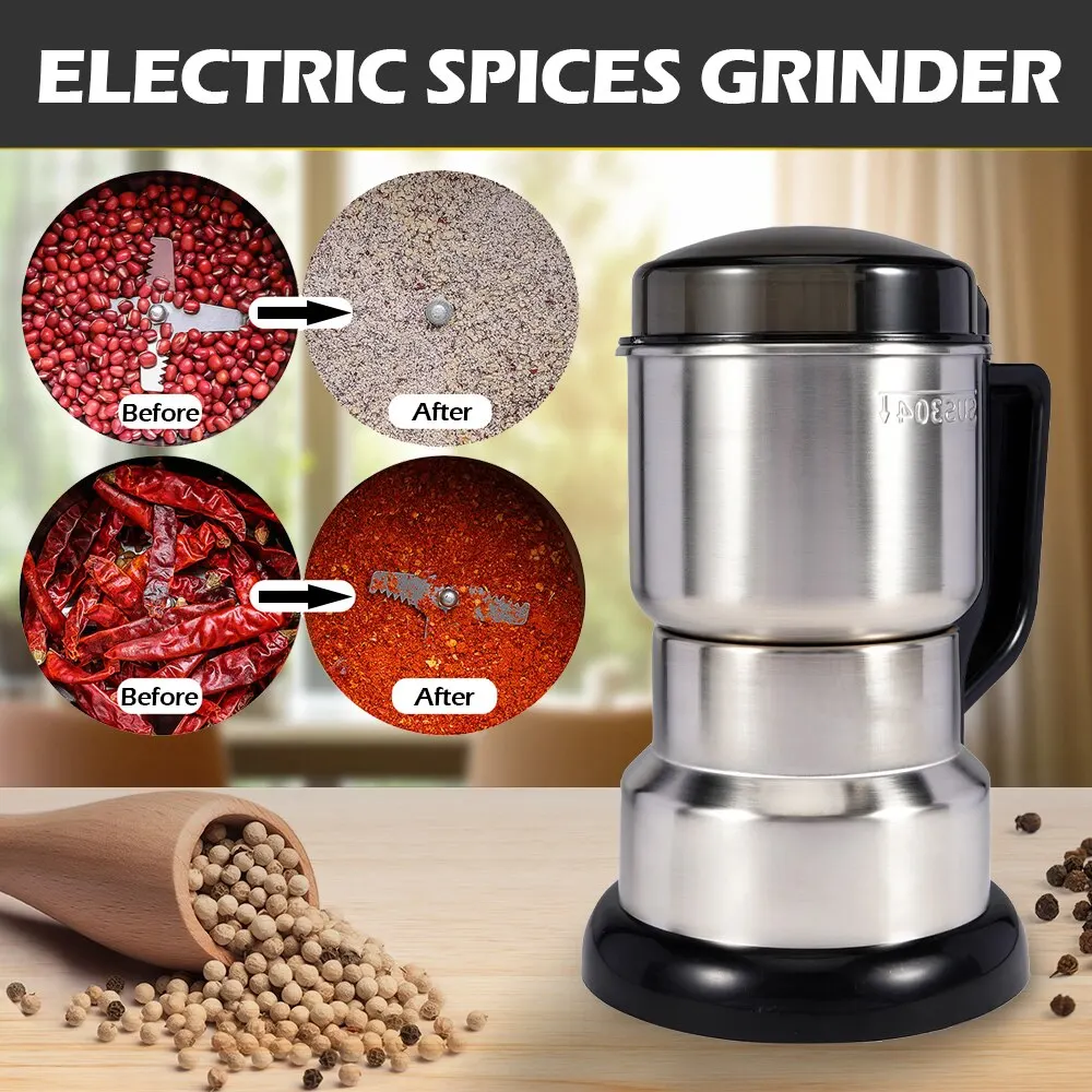 High Power Electric Coffee Grinder Kitchen Cereal Nuts Beans Spices Grains Grinder Machine Multifunctional Home Coffee