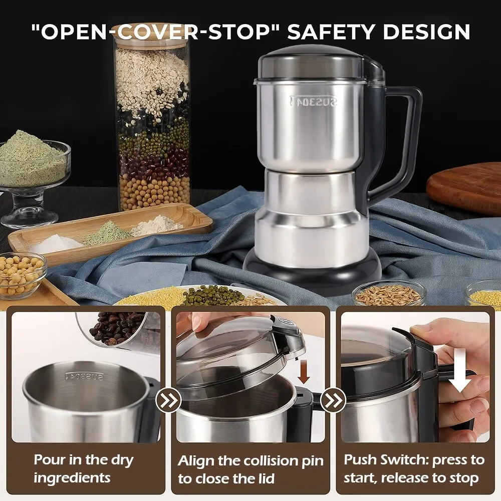 High Power Electric Coffee Grinder Kitchen Cereal Nuts Beans Spices Grains Grinder Machine Multifunctional Home Coffee