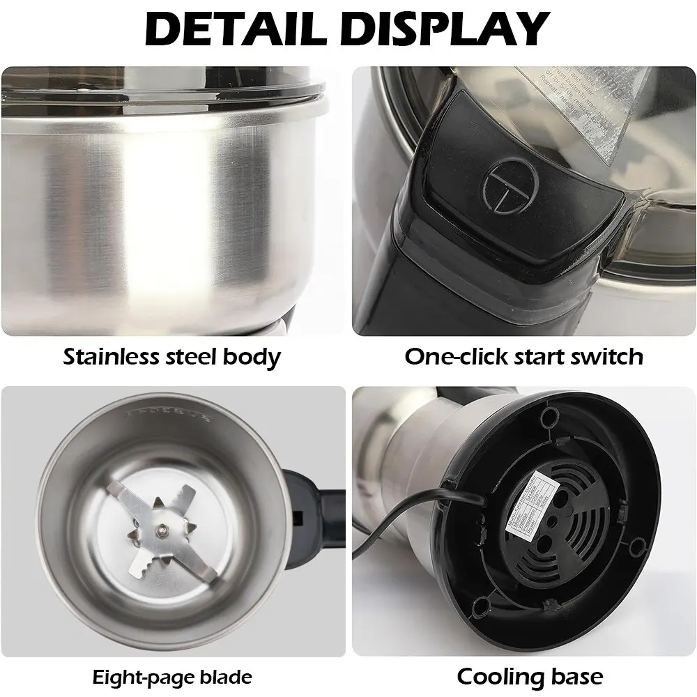 High Power Electric Coffee Grinder Kitchen Cereal Nuts Beans Spices Grains Grinder Machine Multifunctional Home Coffee