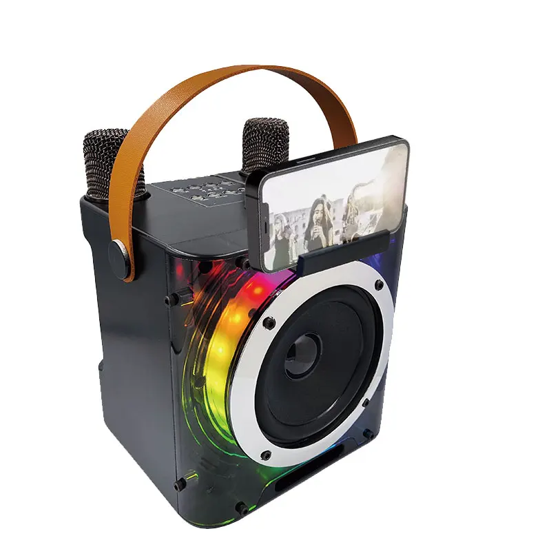 High Power Karaoke Bluetooth Speaker Music Rhythm Light 360 Stereo Surround Wireless Subwoofer with Dual Microphone High Power Karaoke Bluetooth Speaker Music Rhythm Light 360 Stereo Surround Wireless Subwoofer with Dual Microphone