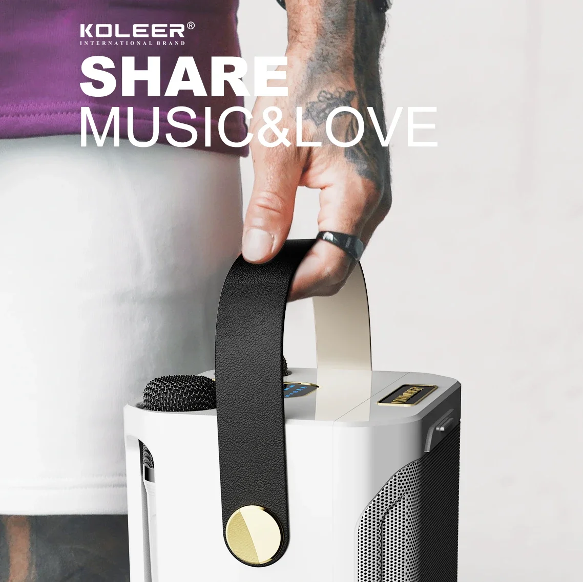 High Power Karaoke Bluetooth Speaker Portable 360 Stereo Surround Waterproof Wireless Subwoofer with Dual Microphone High Power Karaoke Bluetooth Speaker Portable 360 Stereo Surround Waterproof Wireless Subwoofer with Dual Microphone