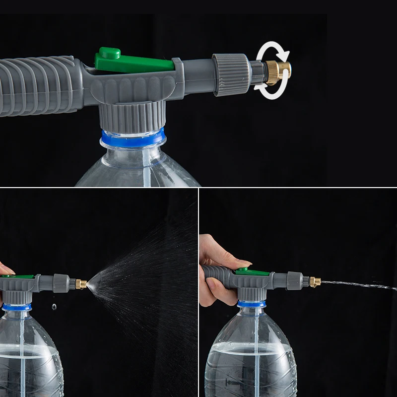 High Pressure Air Pump Manual Sprayer Adjustable Drink Bottle Spray Head Nozzle Garden Watering Tool Sprayer