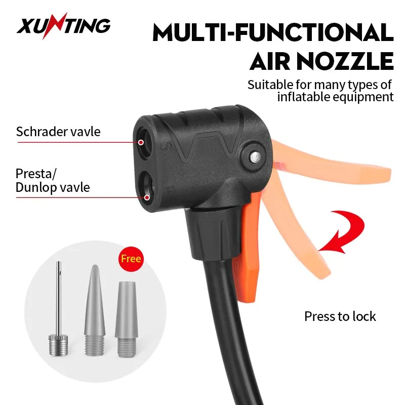 High Pressure Bike Pump AV FV Portable Air Inflator Foot Bicycle MTB Bicycle Pump Bike Accessories