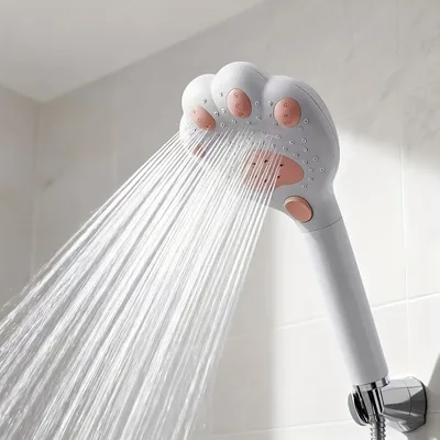 High Pressure Filter Shower Head Cute Cat Paw 3-mode Adjustable Spray Rain Water Saving Faucet Showerheads Bathroom