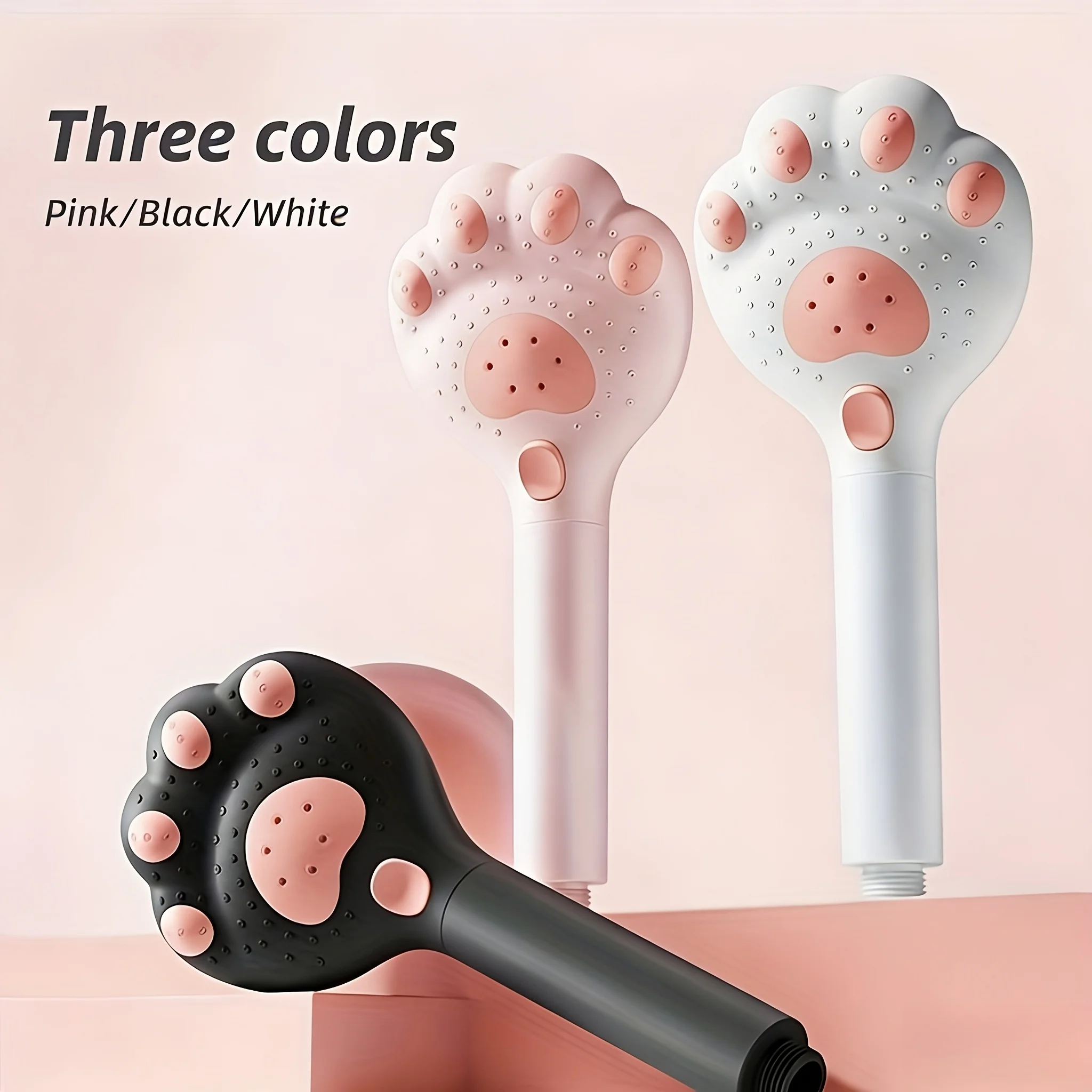 High Pressure Filter Shower Head Cute Cat Paw 3-mode Adjustable Spray Rain Water Saving Faucet Showerheads Bathroom