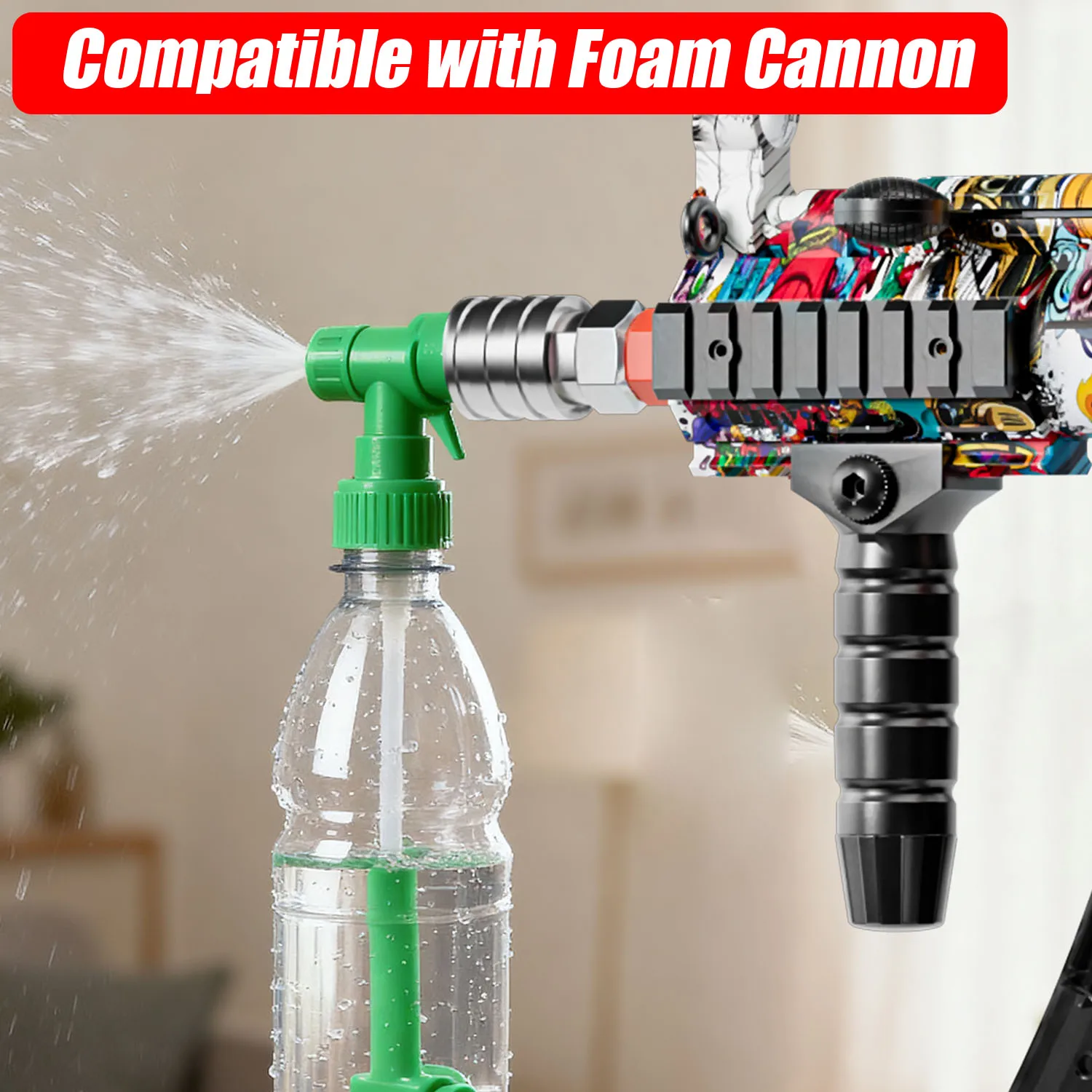 High Pressure Power Washer Gun – Quick Connect Plug for Foam Cannon Garden Hose, Professional Car Cleaning Tool for