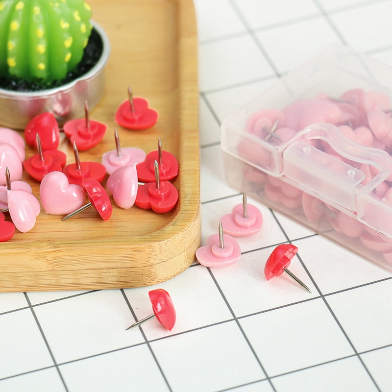High Quality Heart Push Pins (50 pcs)