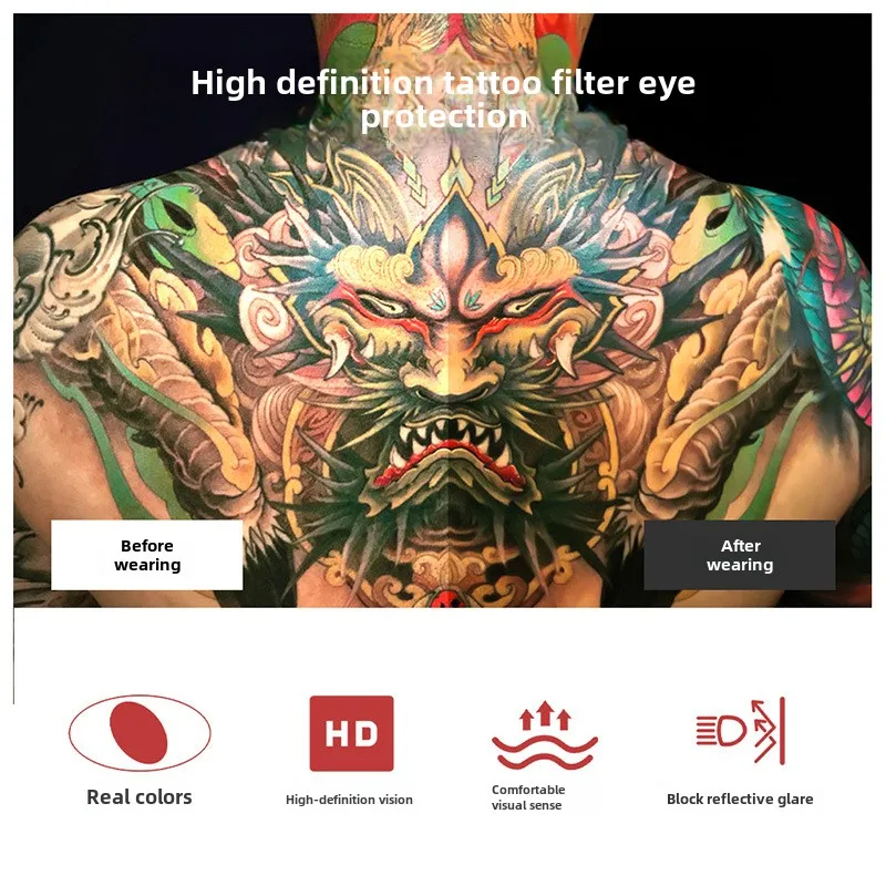 High Quality Integrated Tattoo Filter Eye Protection Glasses High Definition Multi Scene Use Tattoo Tool Accessories High Quality Integrated Tattoo Filter Eye Protection Glasses High Definition Multi Scene Use Tattoo Tool Accessories
