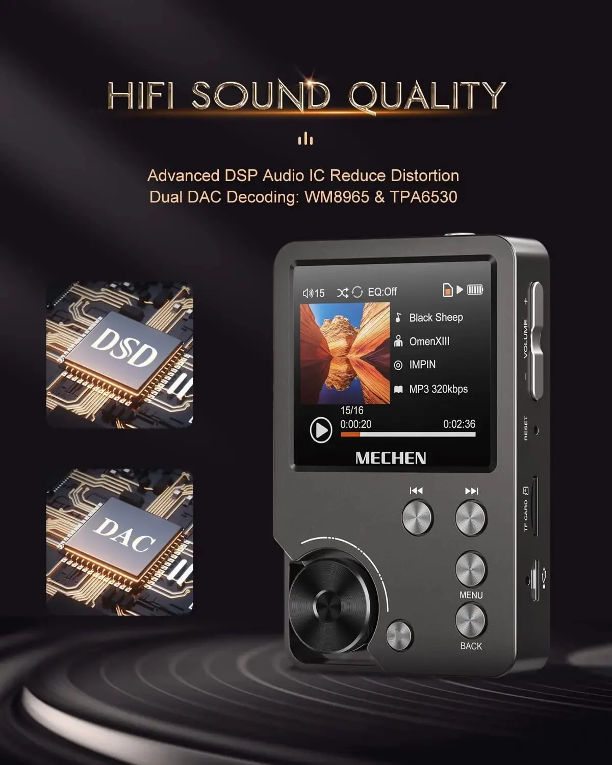 High Quality Lossless MP3 Player/MECHEN-M30/HiFi/with 64GB Memory Card Support Up to 256GB High Quality Lossless MP3 Player/MECHEN-M30/HiFi/with 64GB Memory Card Support Up to 256GB
