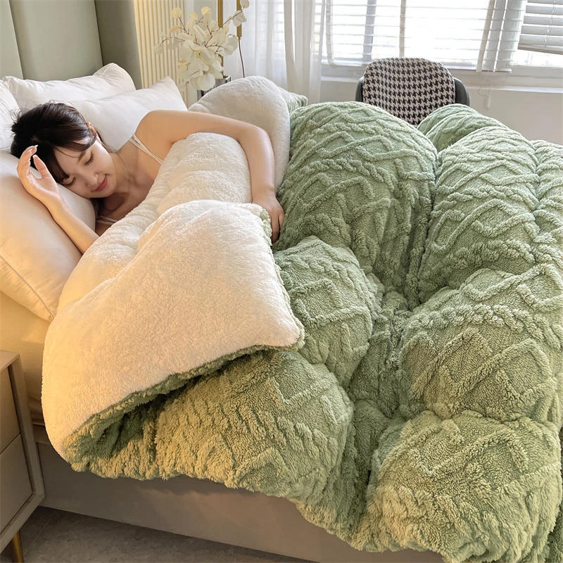 High-quality Thickened Winter Warm Bed Blanket Artificial Lamb Cashmere Weighted Blankets Thicker Warmth Duvet Quilt High-quality Thickened Winter Warm Bed Blanket Artificial Lamb Cashmere Weighted Blankets Thicker Warmth Duvet Quilt