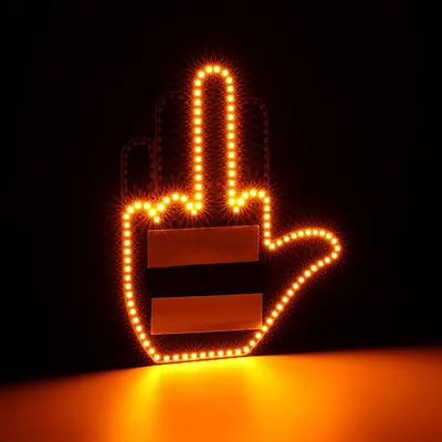 High Quality Three Models Auto Car Interior Rear Windshield LED Amber Middle Finger
