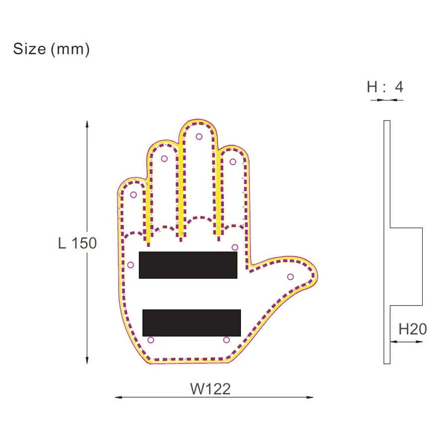 High Quality Three Models Auto Car Interior Rear Windshield LED Amber Middle Finger