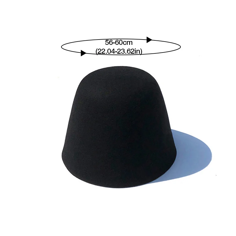 High Quality Wool Fisherman Hat Solid Color Bucket Hats Retro Bell-shaped Basin Cap For Woman Autumn Winter Warm Sun