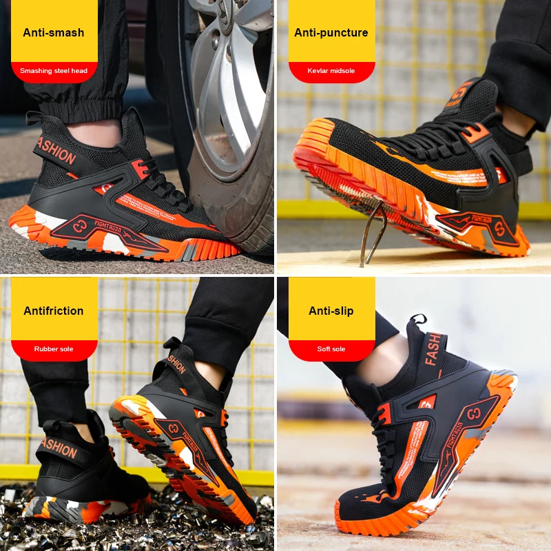 High Top Man Boots Safety Protective Shoes Steel Toe Work Shoes Men Anti-puncture Safety Shoes Men Women Work Safety High Top Man Boots Safety Protective Shoes Steel Toe Work Shoes Men Anti-puncture Safety Shoes Men Women Work Safety