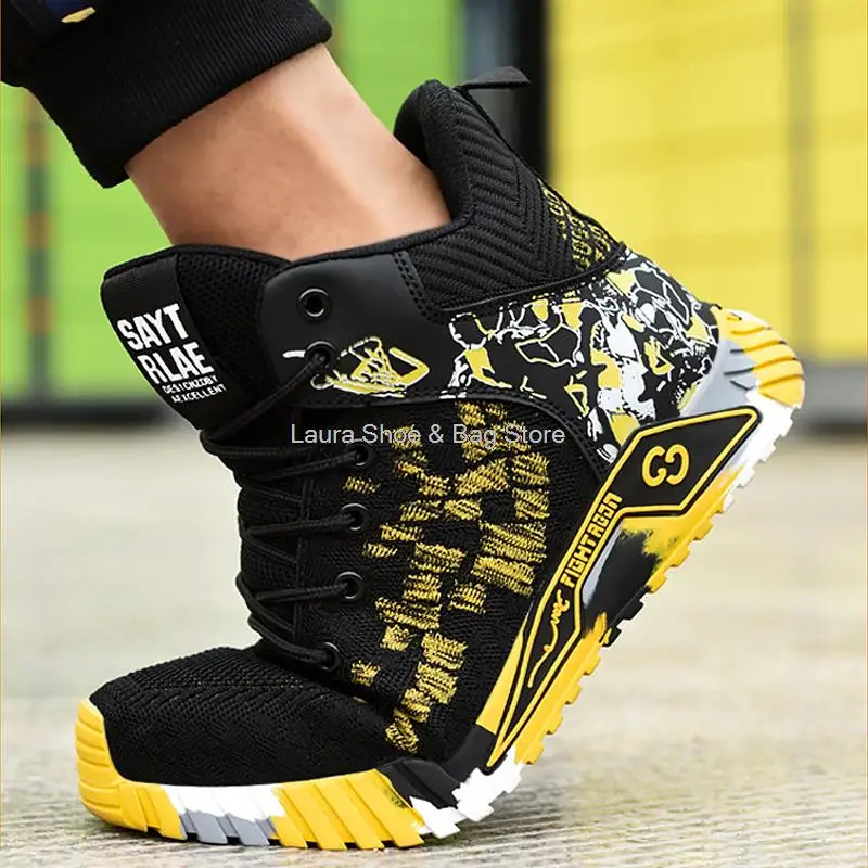 High Top Safety Shoes Men Steel Toe Work Shoes Unisex Work Safety Boots Anti Smash Safety Indestructible Work Boot