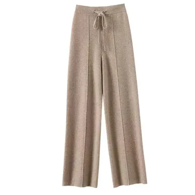 High Waist 100% Pure Wool Pants for Women