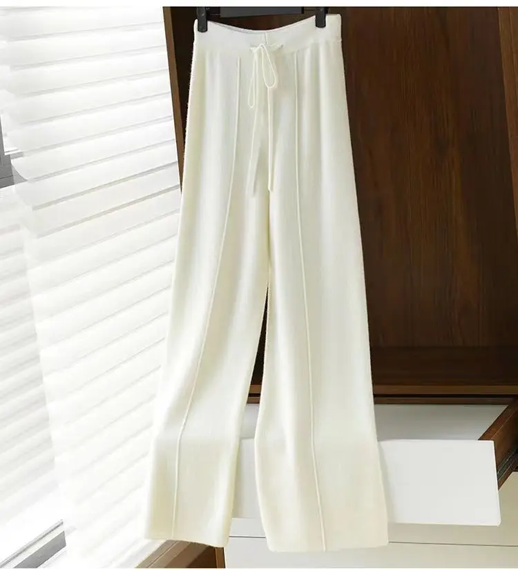 High Waist 100% Pure Wool Pants for Women