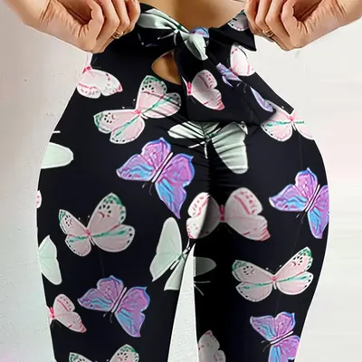 High Waist Sexy Butterfly Printed Leggings Bowknot Yoga Pants Bow Bandage Tights Women Butt Lift Exercise Fitness Yoga High Waist Sexy Butterfly Printed Leggings Bowknot Yoga Pants Bow Bandage Tights Women Butt Lift Exercise Fitness Yoga