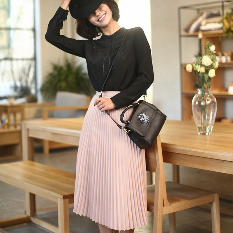 High Waisted Pleated Skirt Ladies Fashionwear High Waisted Pleated Skirt Ladies Fashionwear