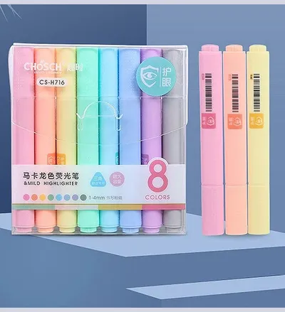 Highlighter Markers Set (8 Pcs)