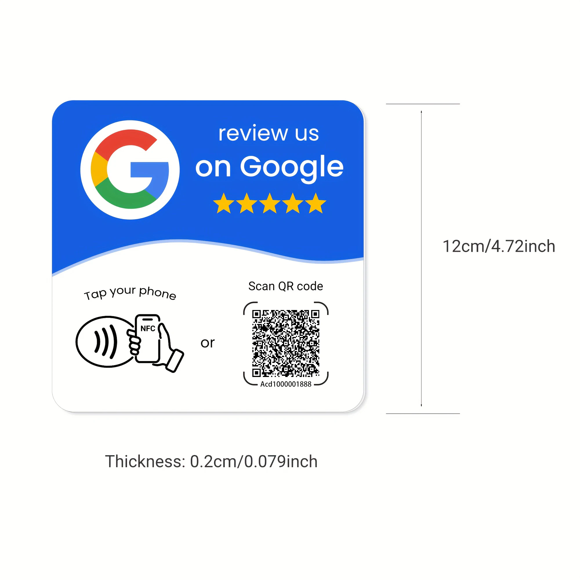 Hilo Programmable NFC 215 Square for Google Review Card NFC Station Table 13.56Mhz QR Code Editable Standing Card Hilo Programmable NFC 215 Square for Google Review Card NFC Station Table 13.56Mhz QR Code Editable Standing Card