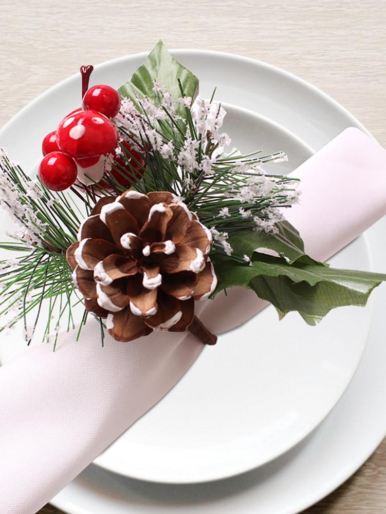 Holiday Holly Napkin Rings (6pcs)